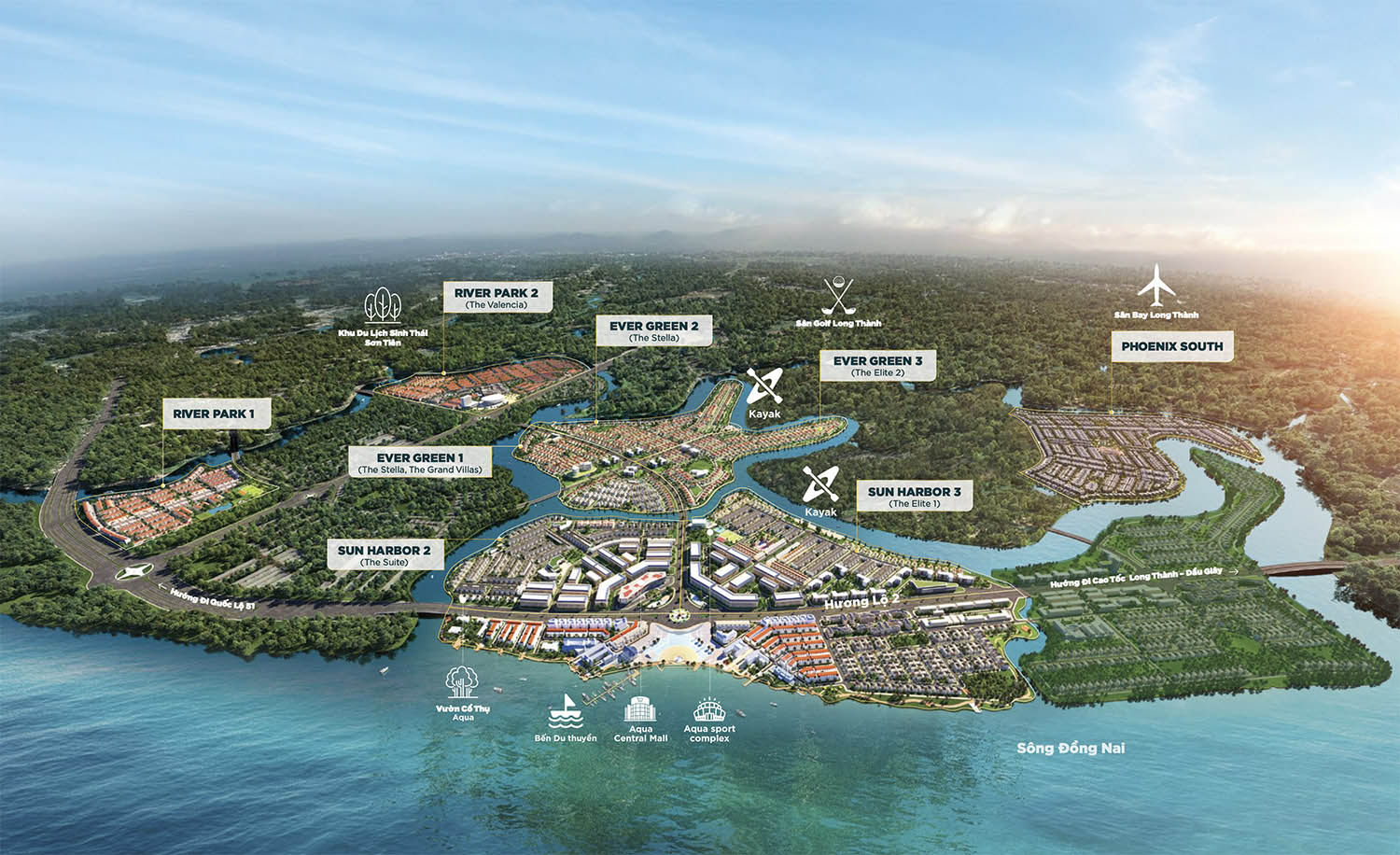 Hình ảnh dự án Aqua City do Novaland có diện tích lên đến 1000ha